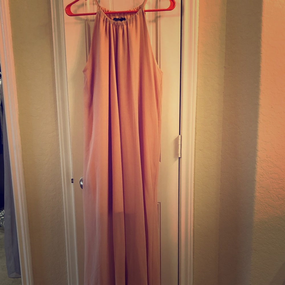 Peach Long Chiffon Dress